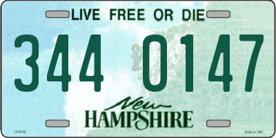 NH license plate 3440147