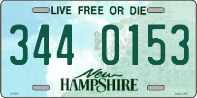 NH license plate 3440153