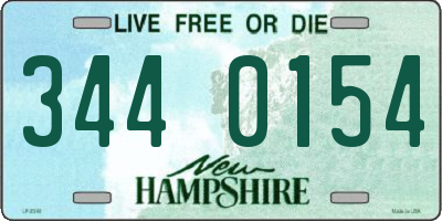 NH license plate 3440154