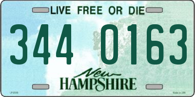 NH license plate 3440163