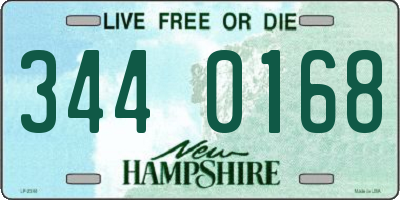 NH license plate 3440168