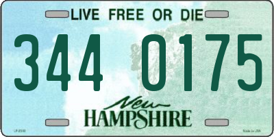 NH license plate 3440175
