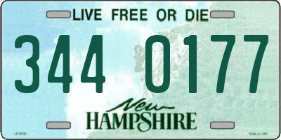 NH license plate 3440177