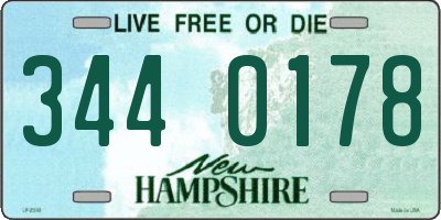 NH license plate 3440178