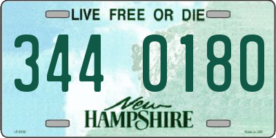 NH license plate 3440180