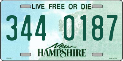 NH license plate 3440187