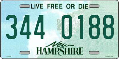 NH license plate 3440188