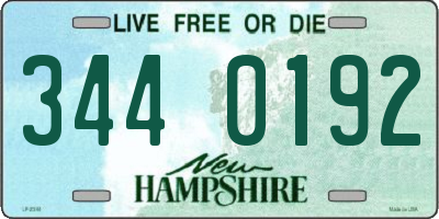 NH license plate 3440192