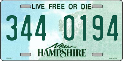 NH license plate 3440194