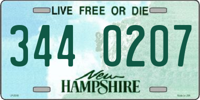 NH license plate 3440207