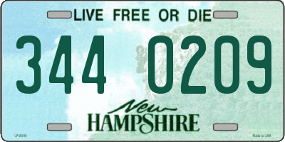 NH license plate 3440209