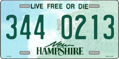 NH license plate 3440213