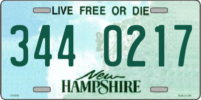 NH license plate 3440217