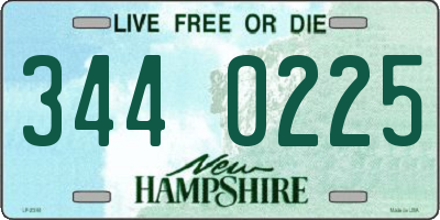 NH license plate 3440225