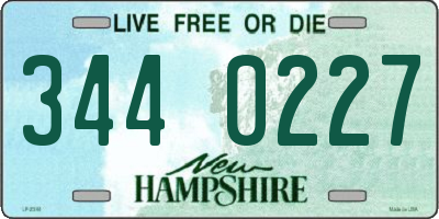 NH license plate 3440227