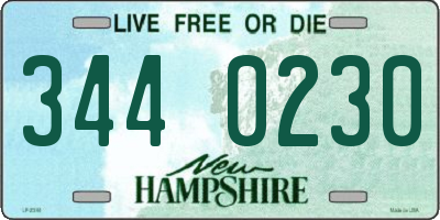 NH license plate 3440230