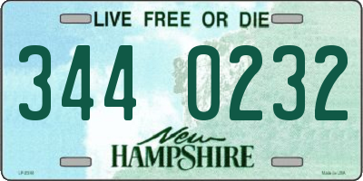 NH license plate 3440232