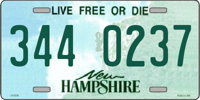 NH license plate 3440237