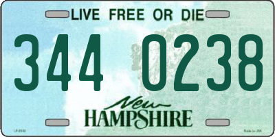 NH license plate 3440238