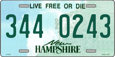 NH license plate 3440243