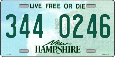 NH license plate 3440246