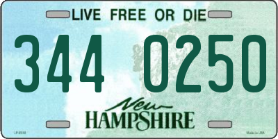 NH license plate 3440250