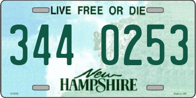 NH license plate 3440253