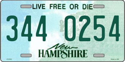 NH license plate 3440254