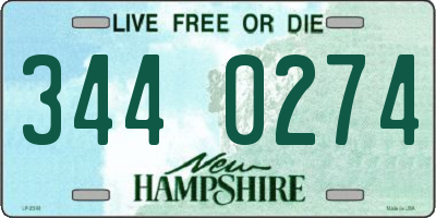 NH license plate 3440274