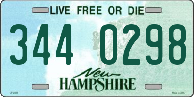 NH license plate 3440298