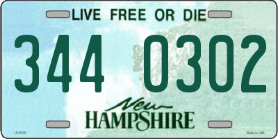 NH license plate 3440302