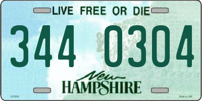 NH license plate 3440304