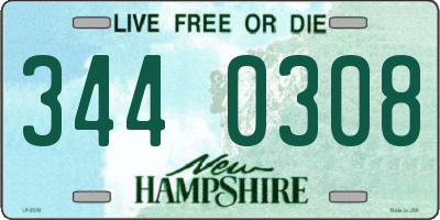 NH license plate 3440308