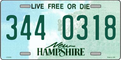 NH license plate 3440318