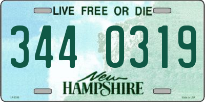 NH license plate 3440319