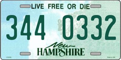 NH license plate 3440332