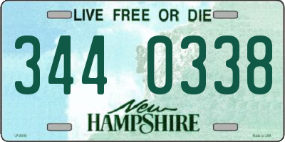 NH license plate 3440338