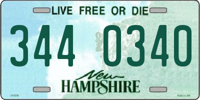 NH license plate 3440340