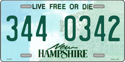 NH license plate 3440342