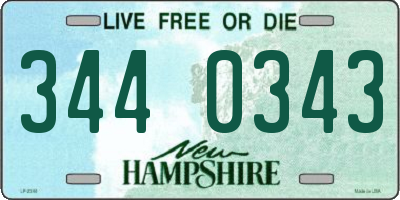 NH license plate 3440343