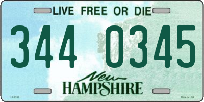 NH license plate 3440345