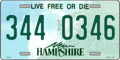 NH license plate 3440346