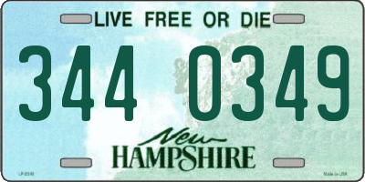 NH license plate 3440349