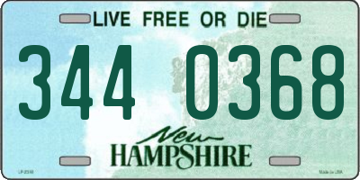 NH license plate 3440368