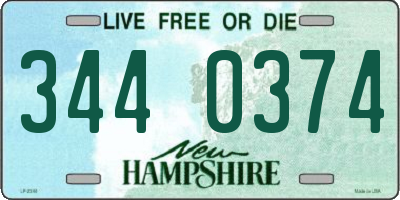 NH license plate 3440374
