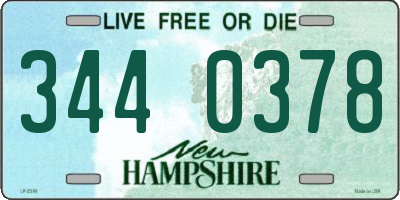 NH license plate 3440378