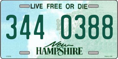 NH license plate 3440388