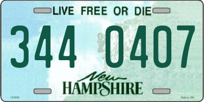 NH license plate 3440407