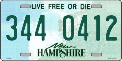 NH license plate 3440412