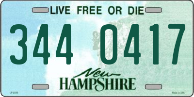NH license plate 3440417